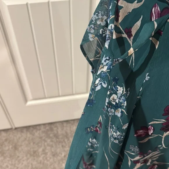 Calvin Klein Teal Floral Midi Dress - Picture 4 of 5